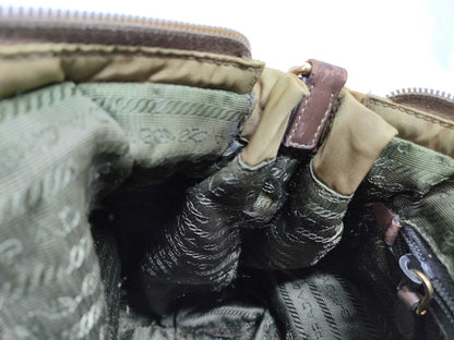 PRADA Nylon 2-Way Shoulder Bag/Severe Discoloration/Handle Parts Not Original/Handle Parts Broken