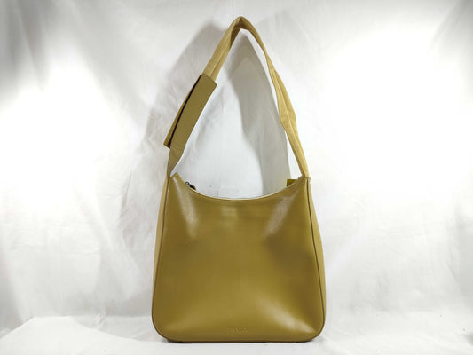 PRADA Leather One-Shoulder/Complementary Color/Mustard Shoulder Bag