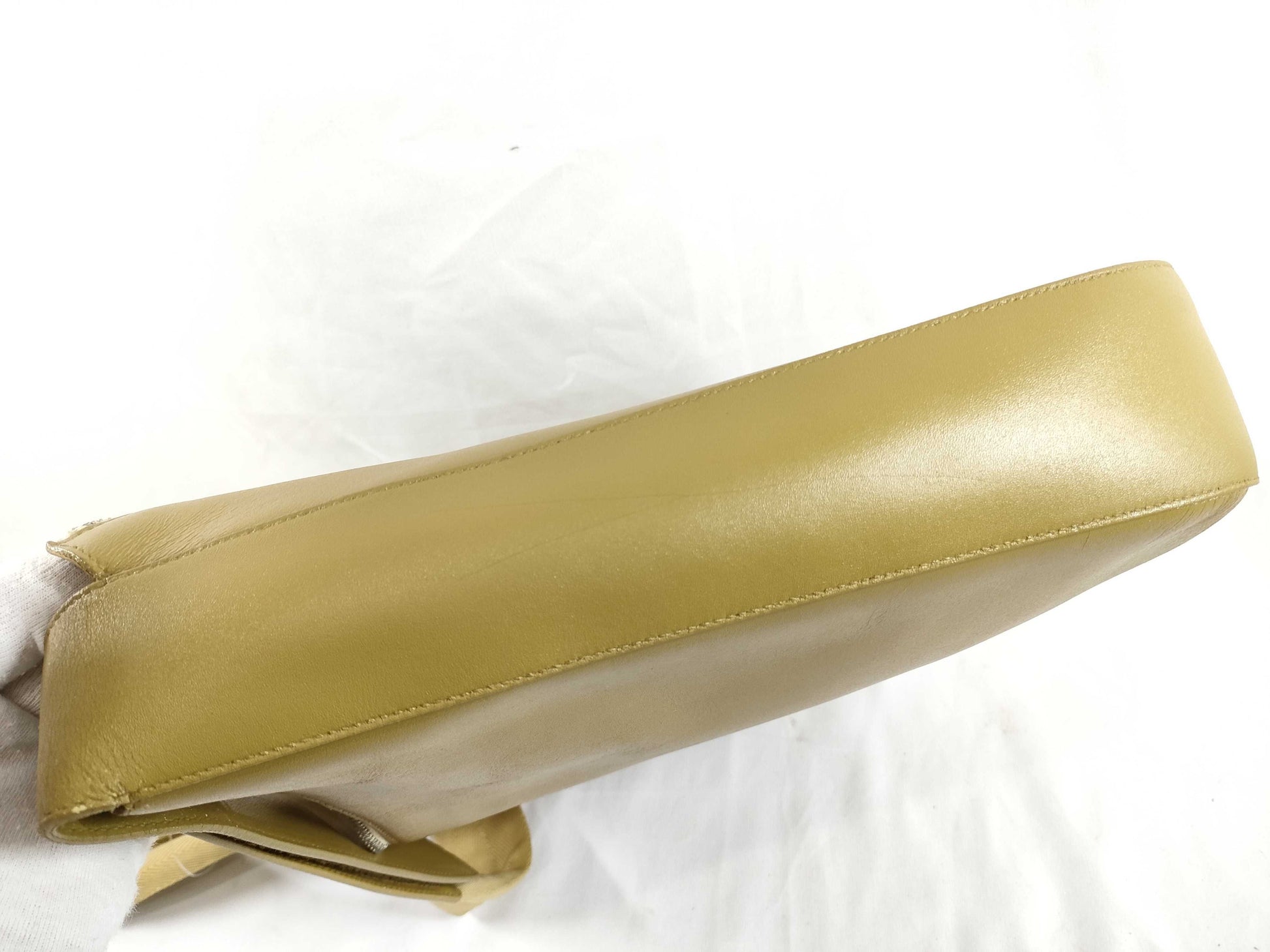 PRADA Leather One-Shoulder/Complementary Color/Mustard Shoulder Bag