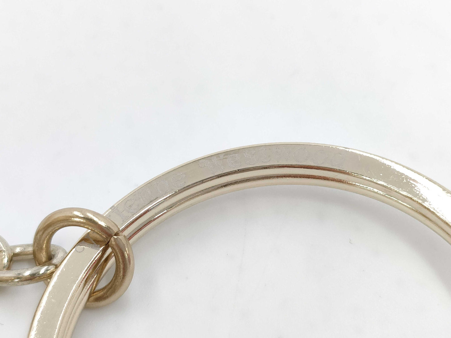  Vivienne Westwood Orb Plated x Leather Key Ring Gold Charm