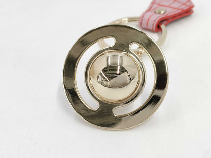  Vivienne Westwood Orb Plated x Leather Key Ring Gold Charm