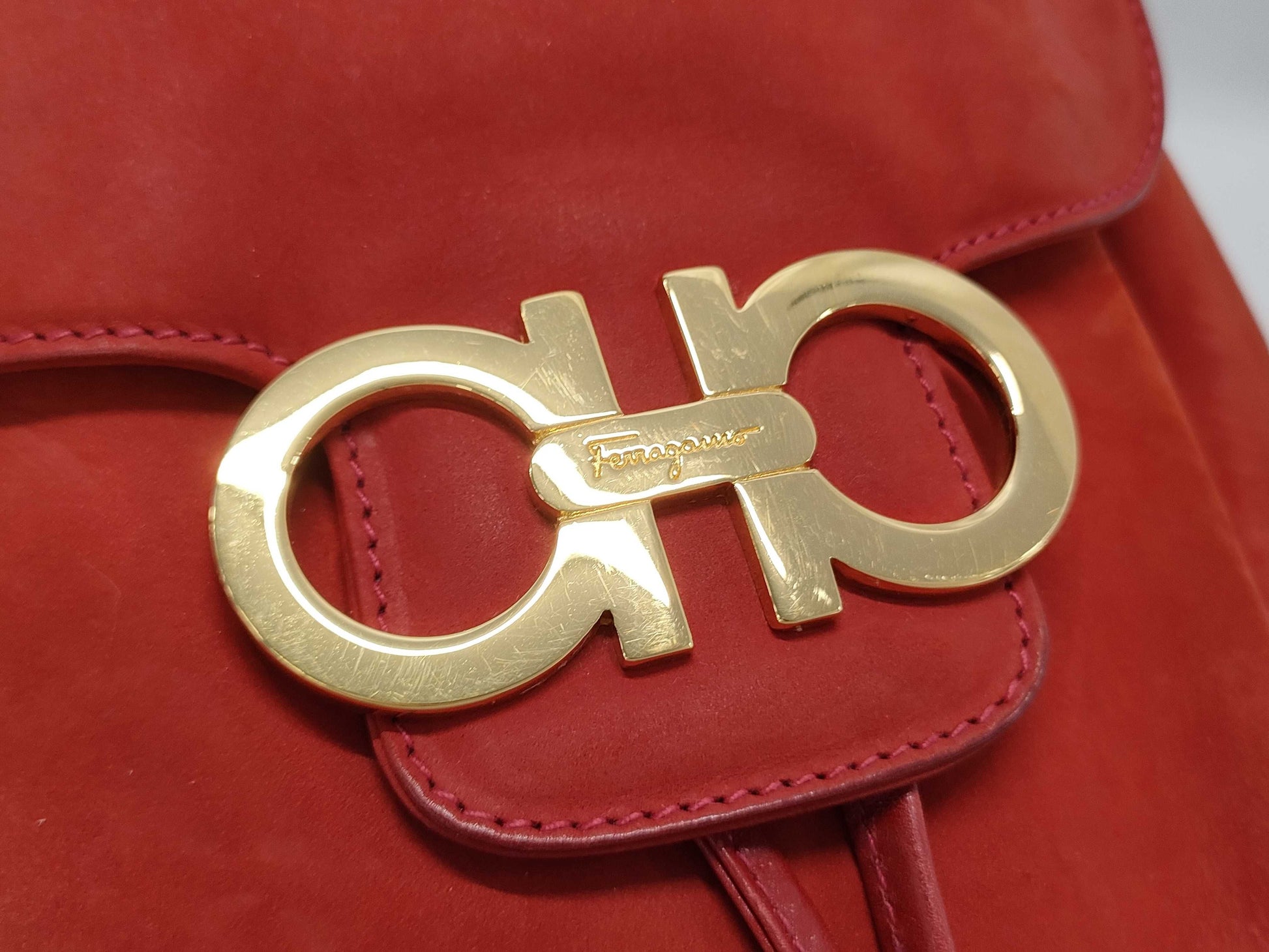 Salvatore Ferragamo Gancini Drawstring Backpack