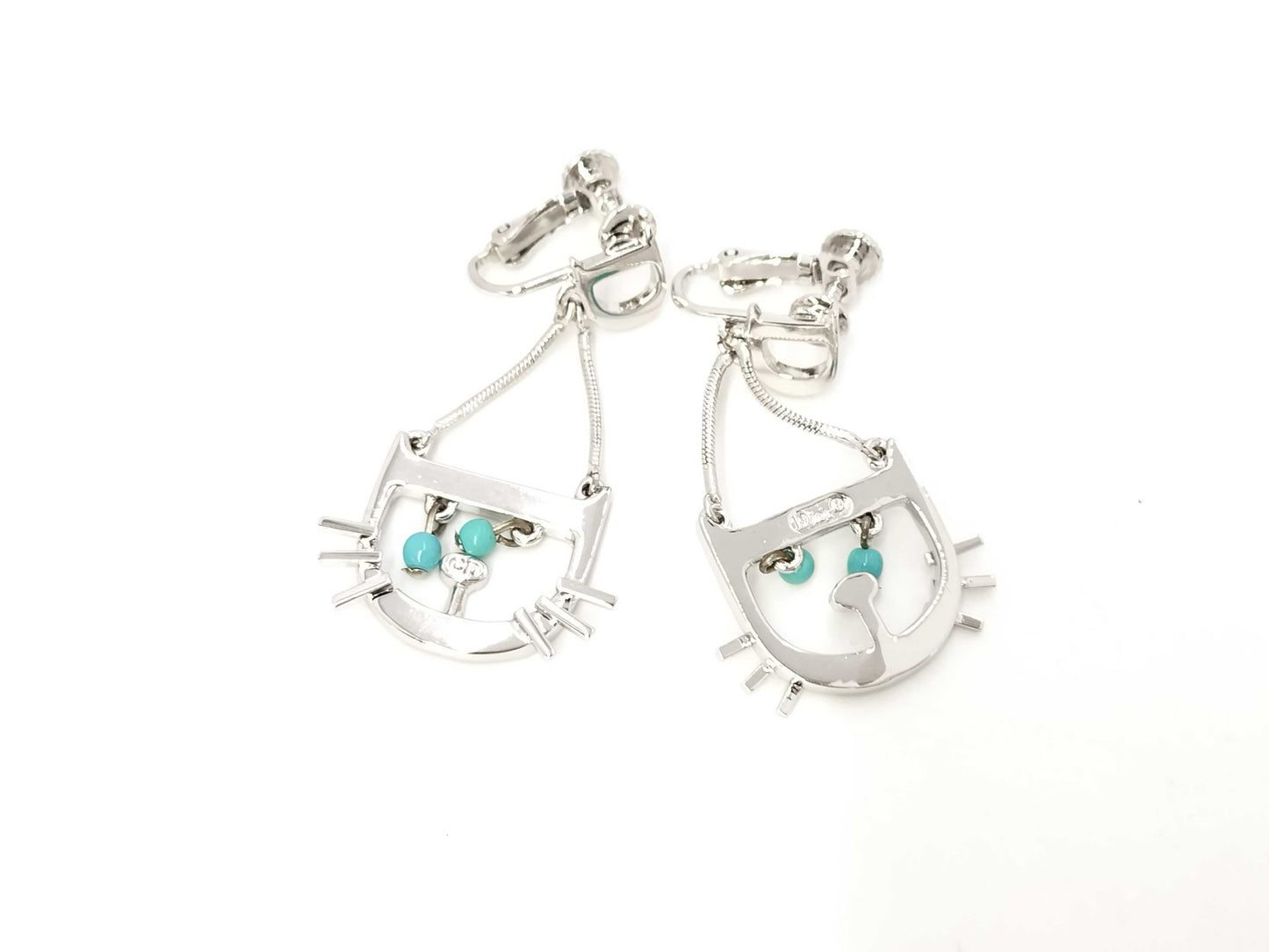 Pair of Dior logo stone earrings