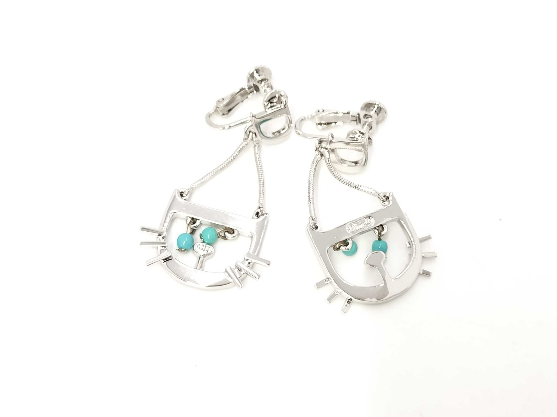 Pair of Dior logo stone earrings