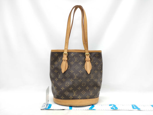 LOUIS VUITTON Monogram M42238 Bucket PM Tote Bag 