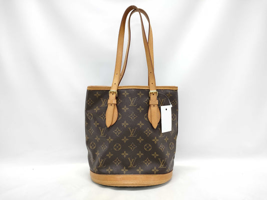LOUIS VUITTON Monogram M42238 Bucket PM Tote Bag 