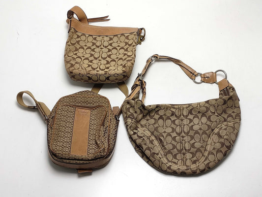 COACH Signature Shoulder Bag and Tote Bag 3-Piece Set