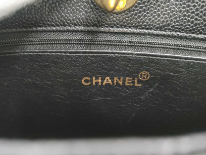 CHANEL Caviar Skin Deca Coco/Chain Tote/Shoulder Bag