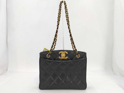 CHANEL Caviar Skin Deca Coco/Chain Tote/Shoulder Bag