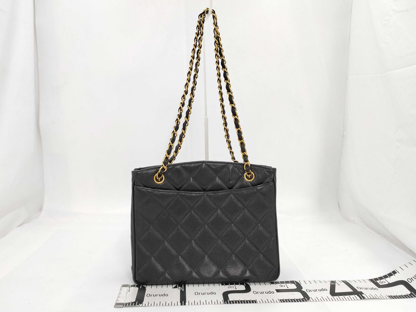CHANEL Caviar Skin Deca Coco/Chain Tote/Shoulder Bag