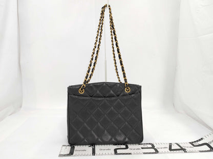 CHANEL Caviar Skin Deca Coco/Chain Tote/Shoulder Bag