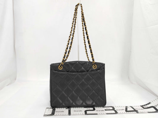 CHANEL Caviar Skin Deca Coco/Chain Tote/Shoulder Bag