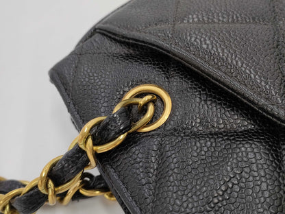 CHANEL Caviar Skin Deca Coco/Chain Tote/Shoulder Bag