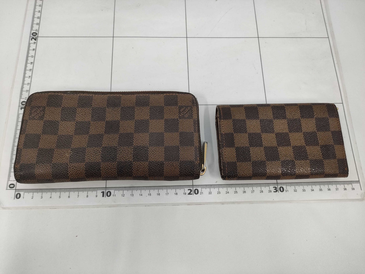 Louis Vuitton Damier Wallet Set of 2 Zippy Wallets and Porte Monnaie Piezor