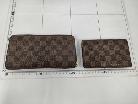 Louis Vuitton Damier Wallet Set of 2 Zippy Wallets and Porte Monnaie Piezor