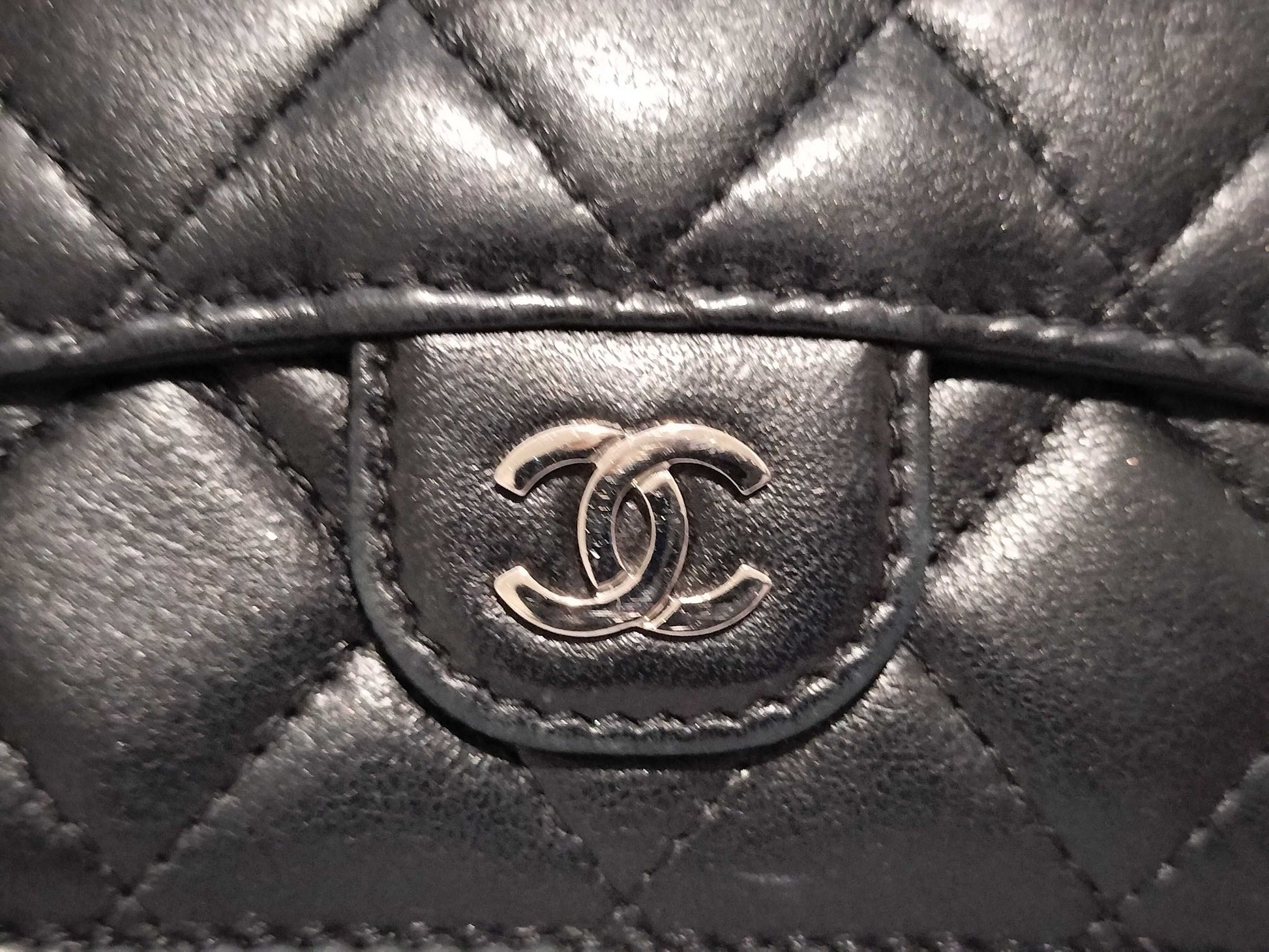 CHANEL Coco Mark Lambskin Compact Wallet