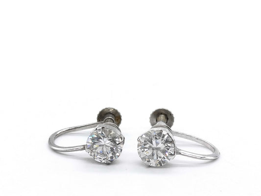 Diamond K14WG 1.3g Earrings 