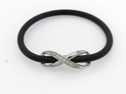 D0.10ct K10WG 6.9g Bracelet/Bangle 