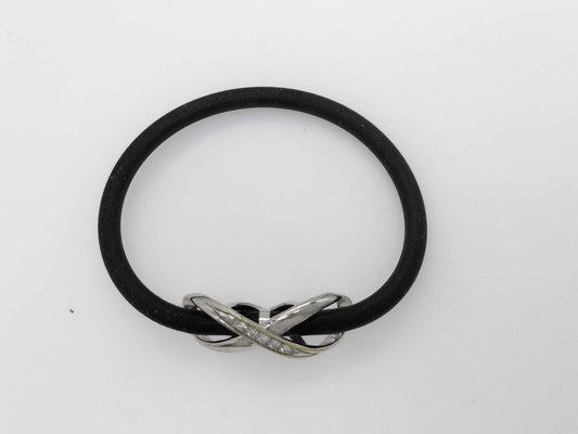 D0.10ct K10WG 6.9g Bracelet/Bangle 