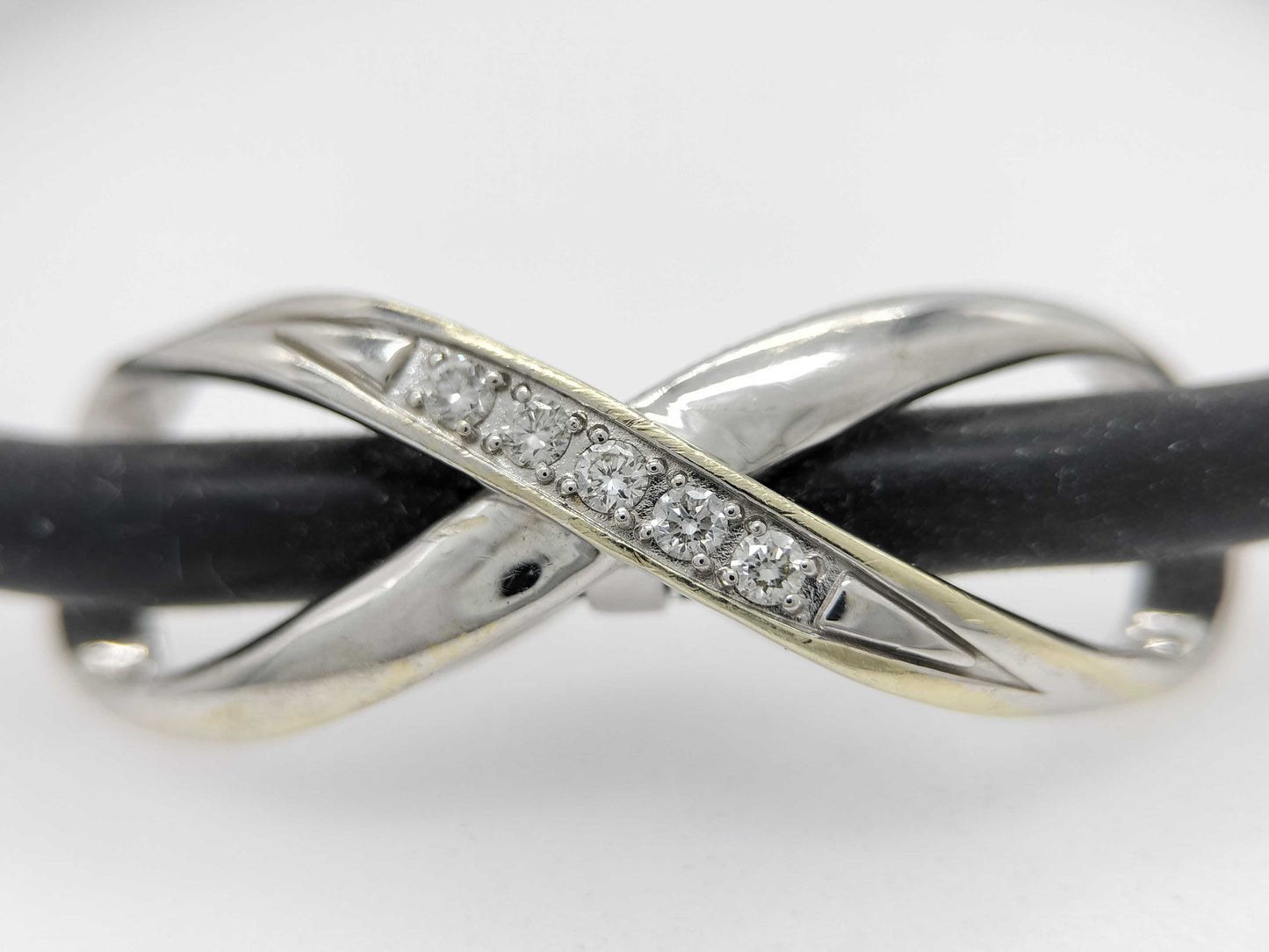 D0.10ct K10WG 6.9g Bracelet/Bangle 