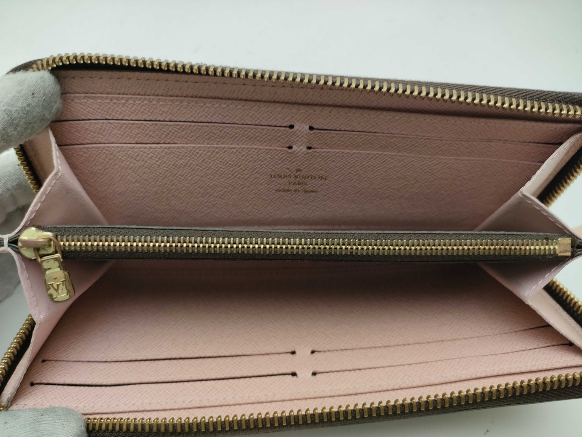 LOUIS VUITTON Damier N41626 Portefeuille Clemence Rose Ballerine Wallet
