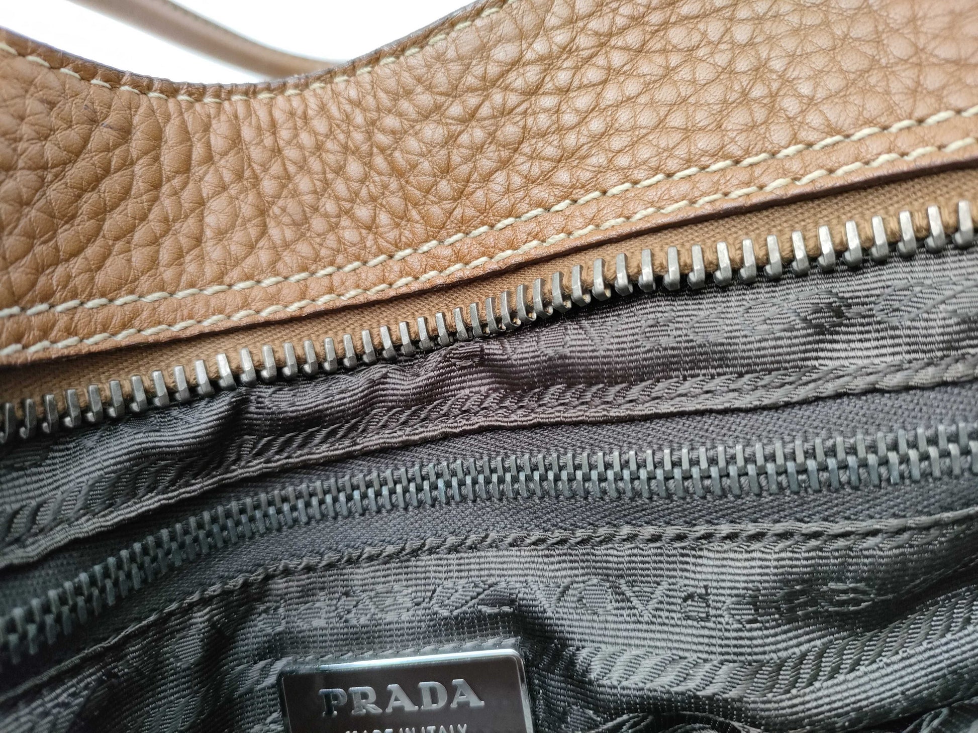 PRADA All Leather Handbag Brown Handbag