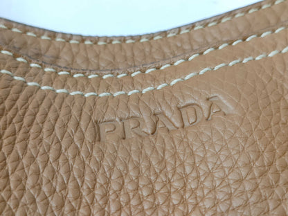 PRADA All Leather Handbag Brown Handbag