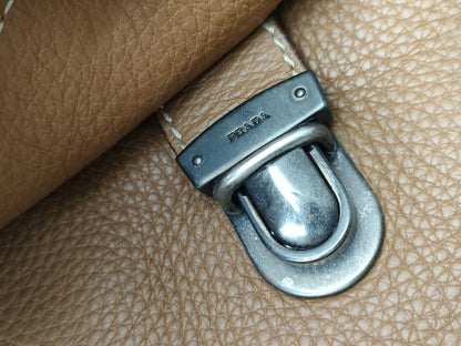 PRADA All Leather Handbag Brown Handbag
