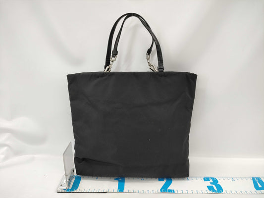 PRADA Nylon Satin/Leather Tote Bag
