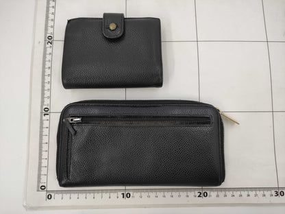 CHANEL Caviar Leather Folding Wallet and Long Wallet Set