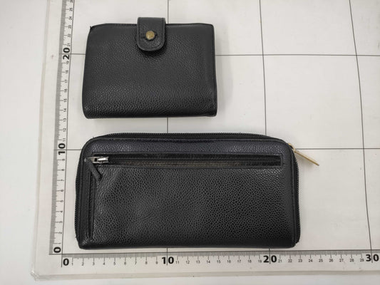 CHANEL Caviar Leather Folding Wallet and Long Wallet Set