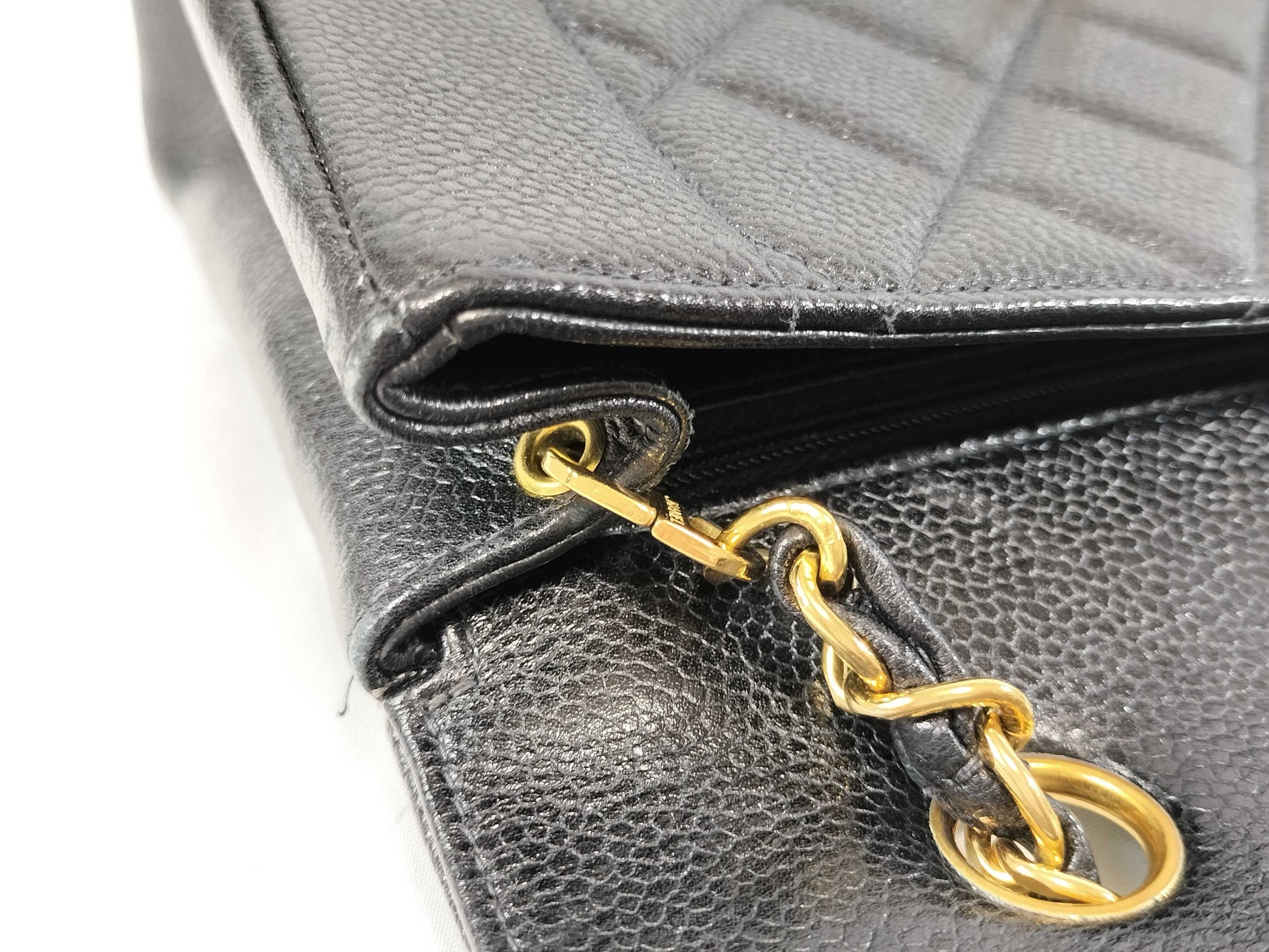 CHANEL Caviar Skin Diana Chain Shoulder Bag