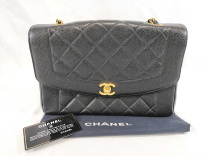 CHANEL Caviar Skin Diana Chain Shoulder Bag