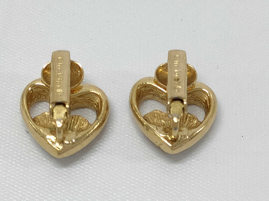 Dior Heart Rhinestone Earrings