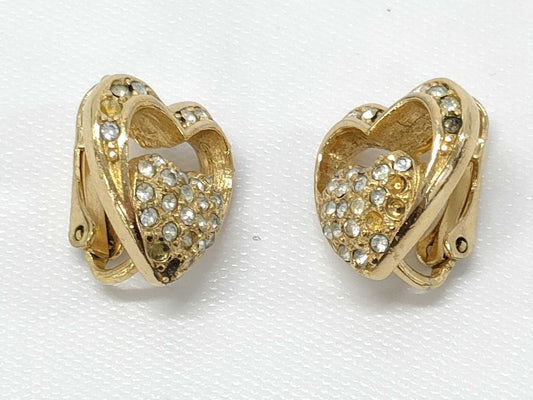 Dior Heart Rhinestone Earrings