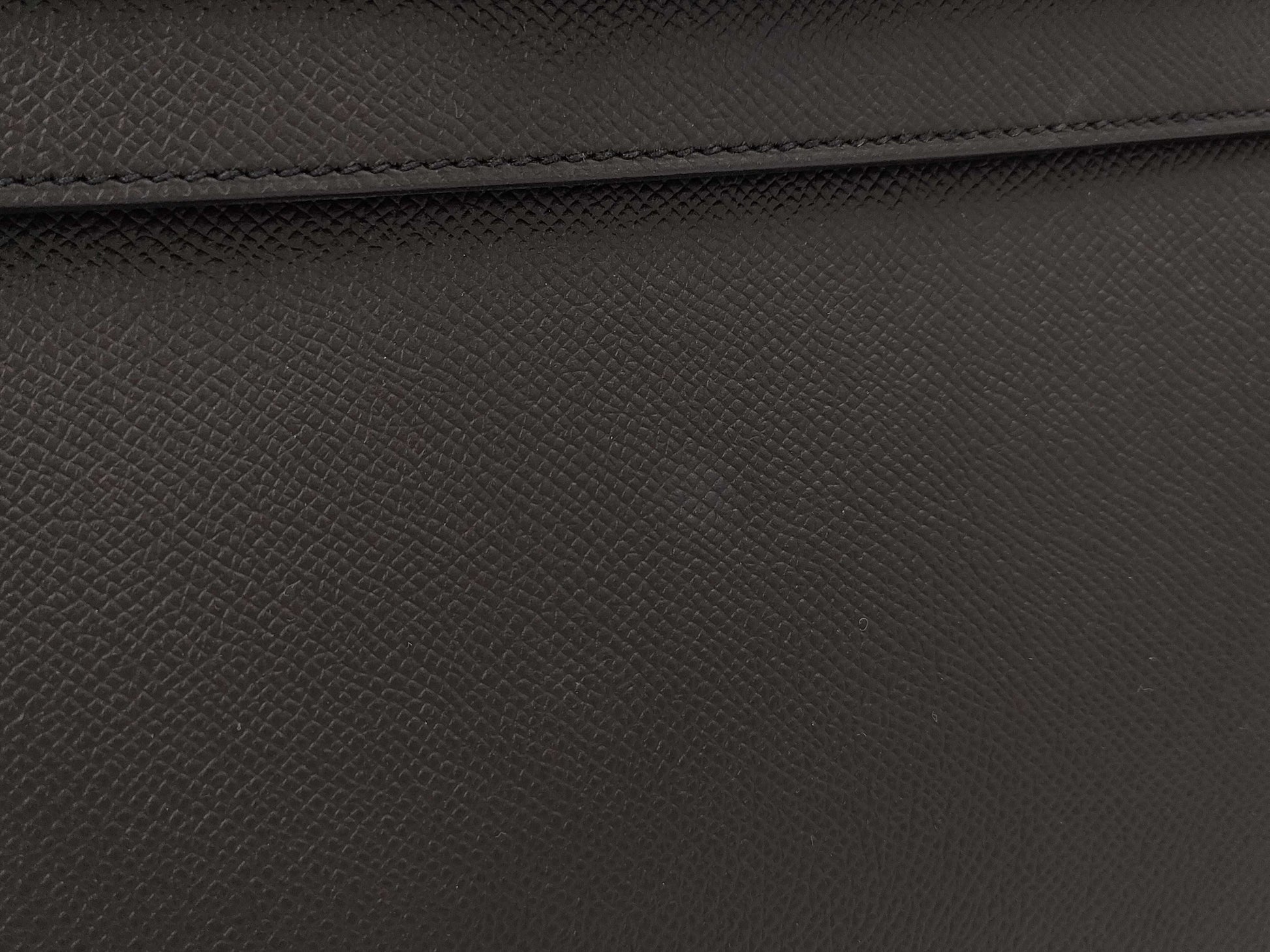 HERMES Kelly 28 Epsom Black Silver Hardware Y Stamp Handbag