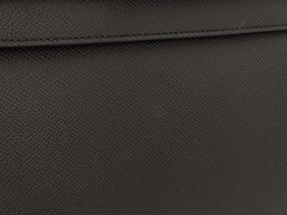 HERMES Kelly 28 Epsom Black Silver Hardware Y Stamp Handbag