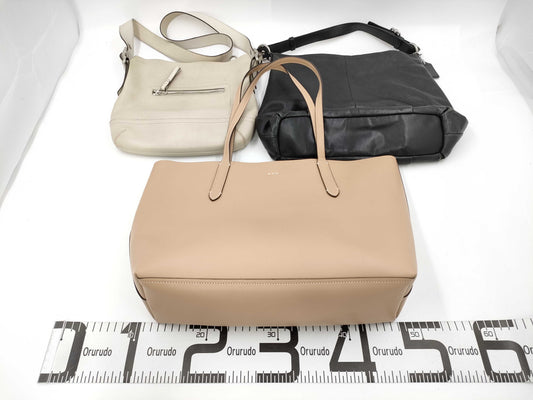 COACH 3-Piece Leather Bag Set Shoulder Bag