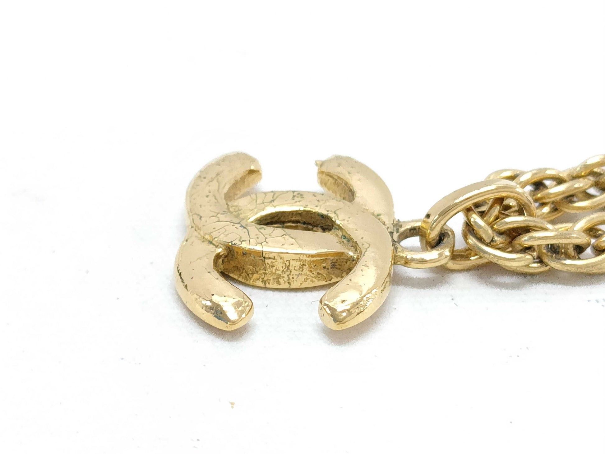 CHANEL Coco Mark Vintage Double Chain Necklace