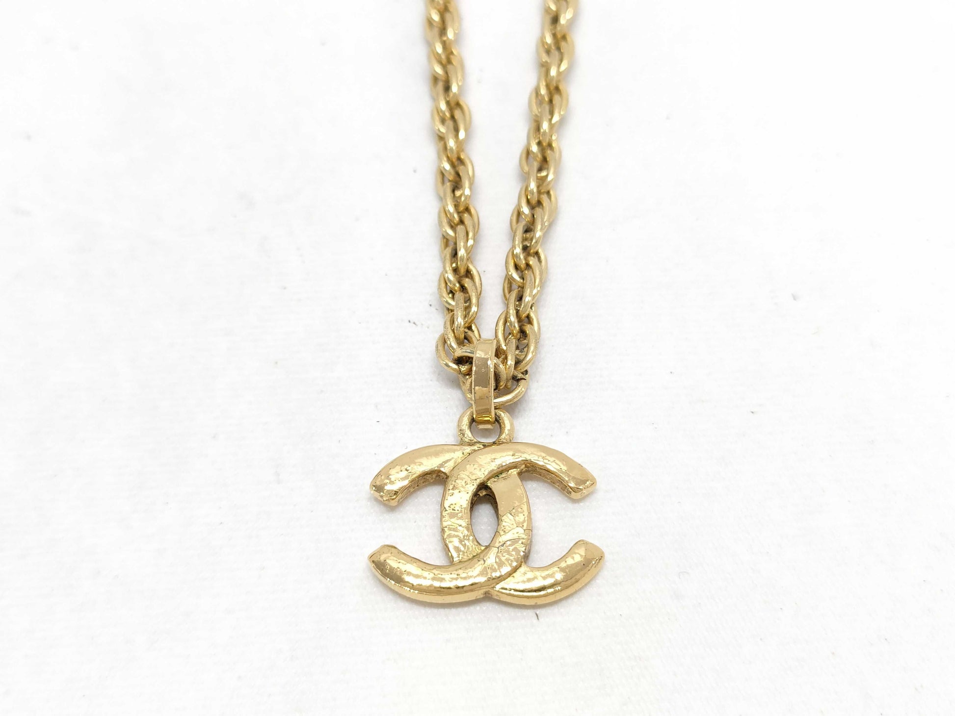 CHANEL Coco Mark Vintage Double Chain Necklace
