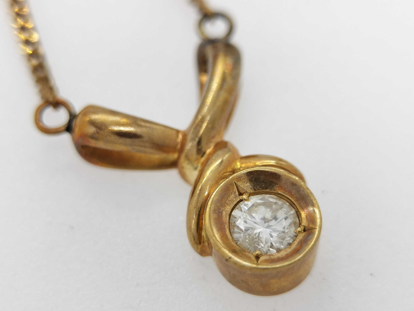 D 0.18ct K18 3.7g Necklace 