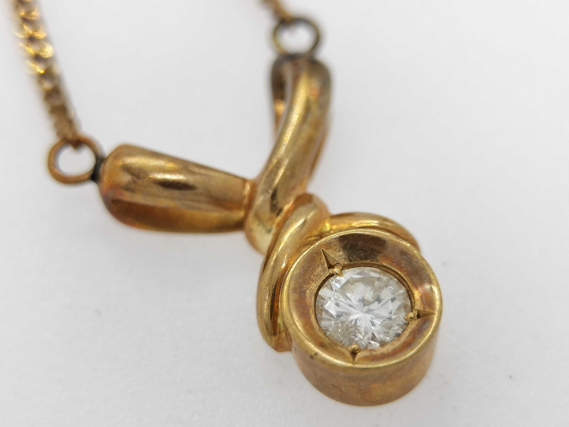 D 0.18ct K18 3.7g Necklace 