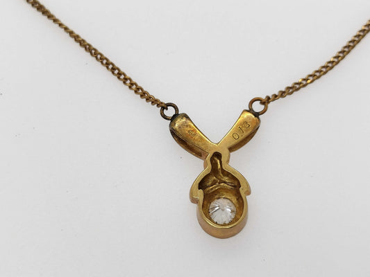D 0.18ct K18 3.7g Necklace 