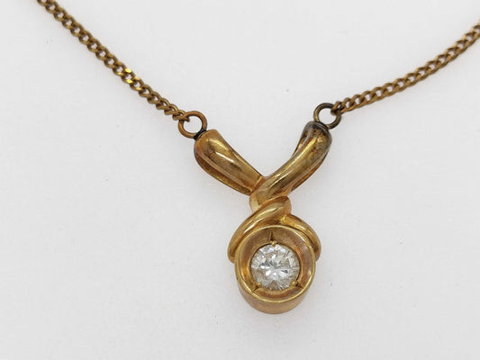 D 0.18ct K18 3.7g Necklace 
