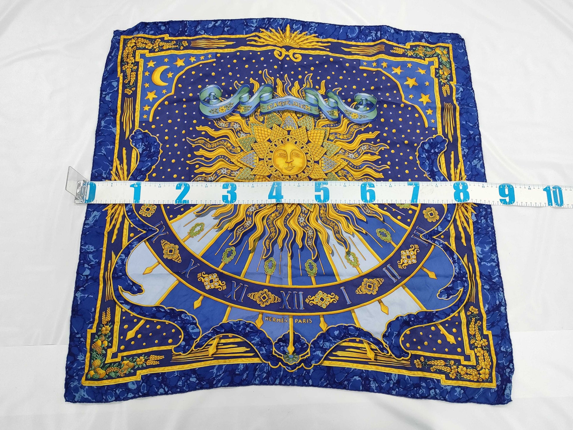 HERMES Carre Blue Scarf