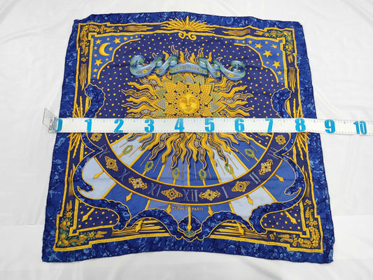 HERMES Carre Blue Scarf