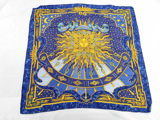 HERMES Carre Blue Scarf