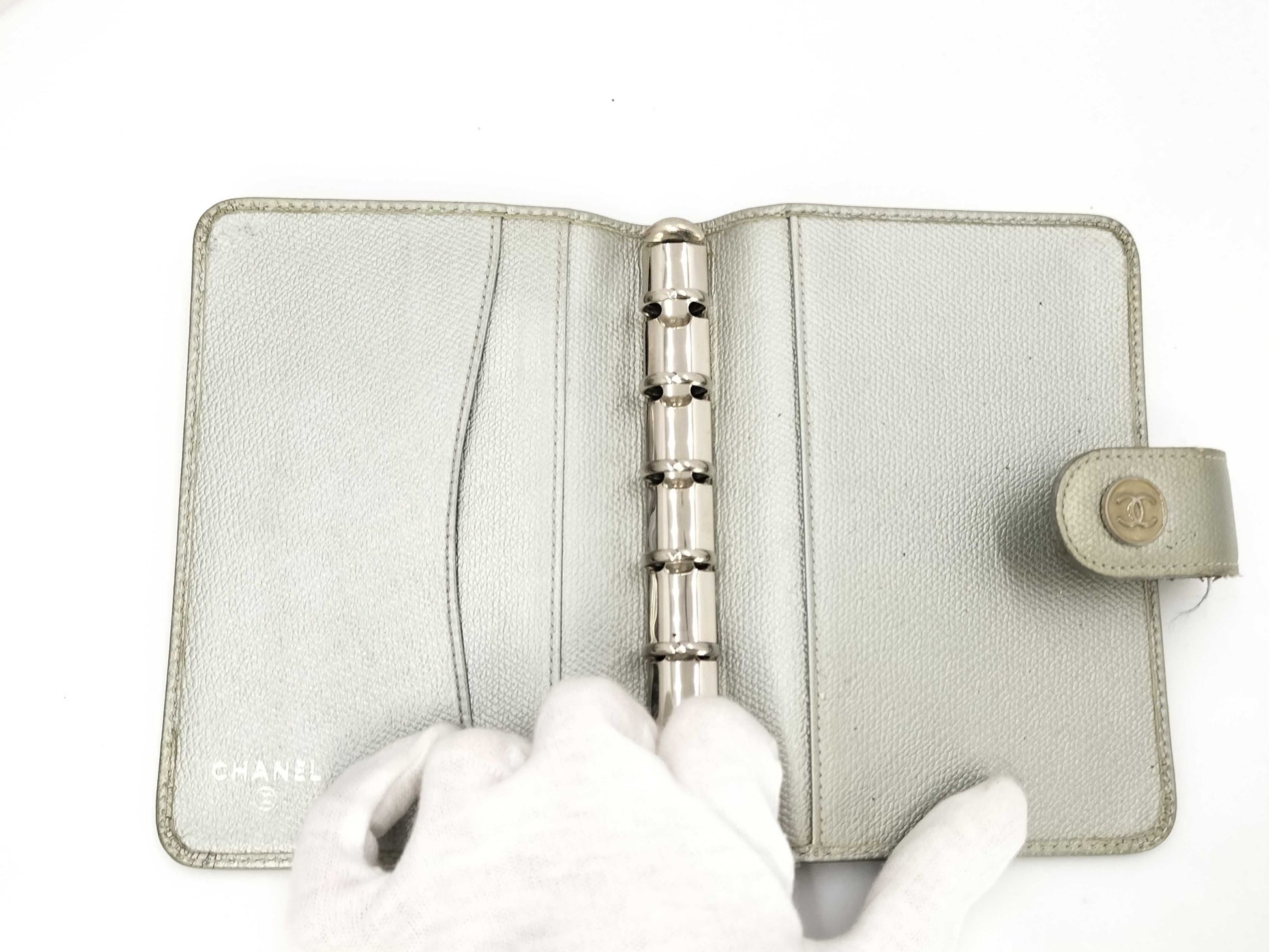 CHANEL Silver Notebook Cover