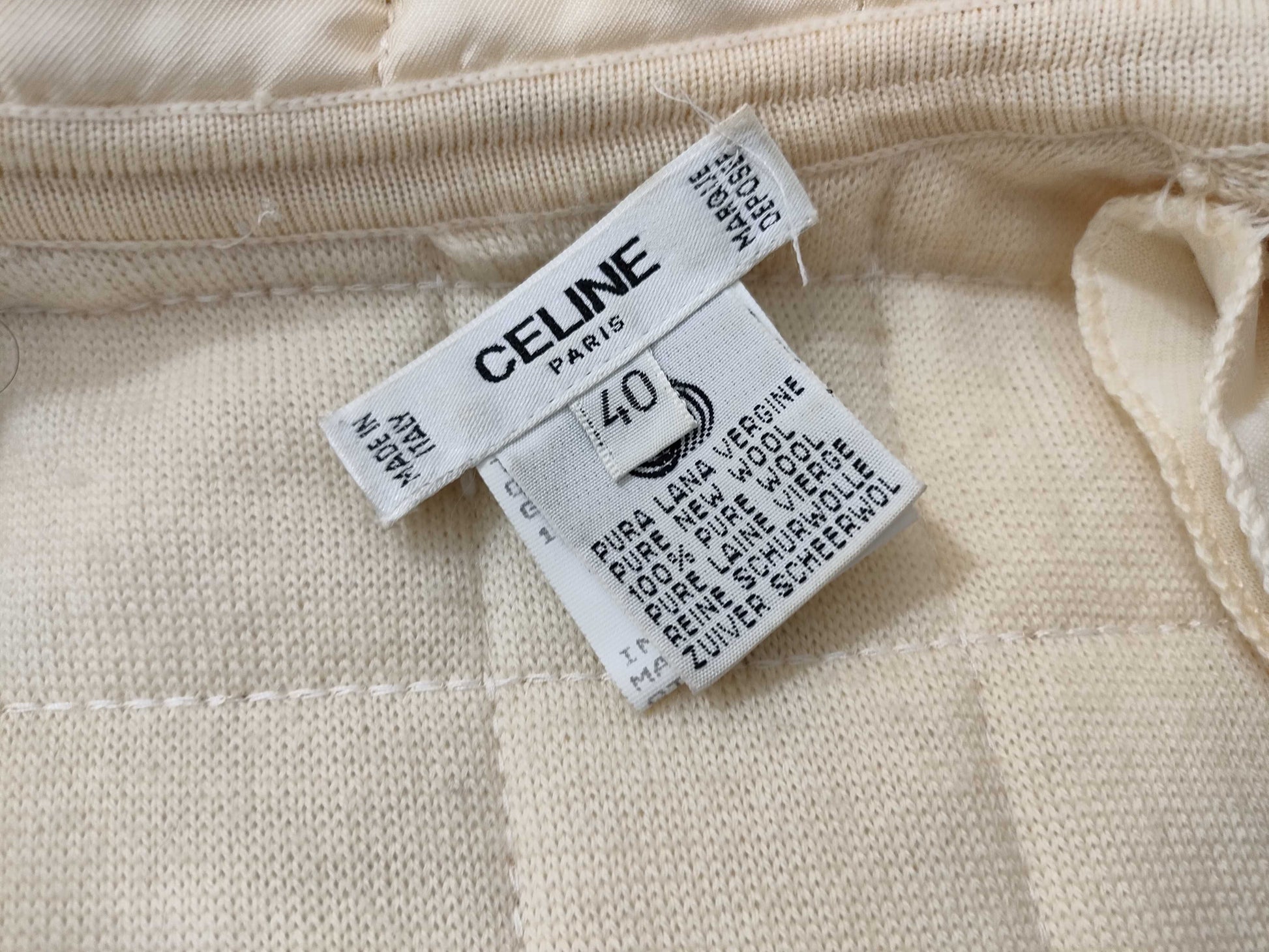 CELINE Quilted Coat with Scarf Pattern