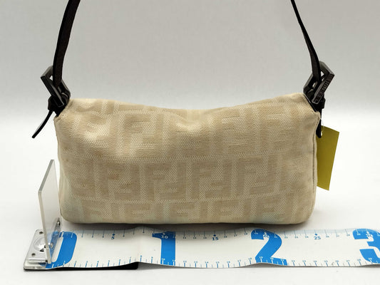 FENDI Zucca Baguette Canvas Shoulder Bag